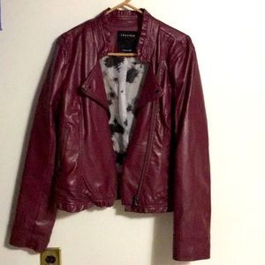 Therapy faux leather burgundy jacket sz L/XL